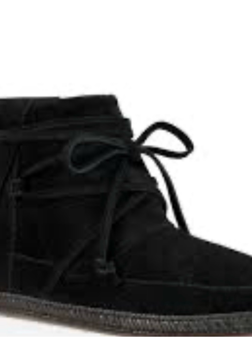 UGG Reid Black Suede Moccasin Ankle Boot with Bow Tie